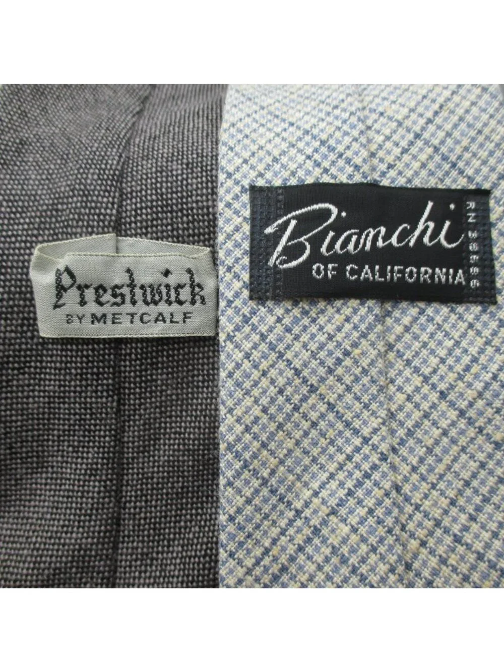2 Vintage Wool Blend Ties Prestwick By Metcalf & Bianchi Of California 70's 80's